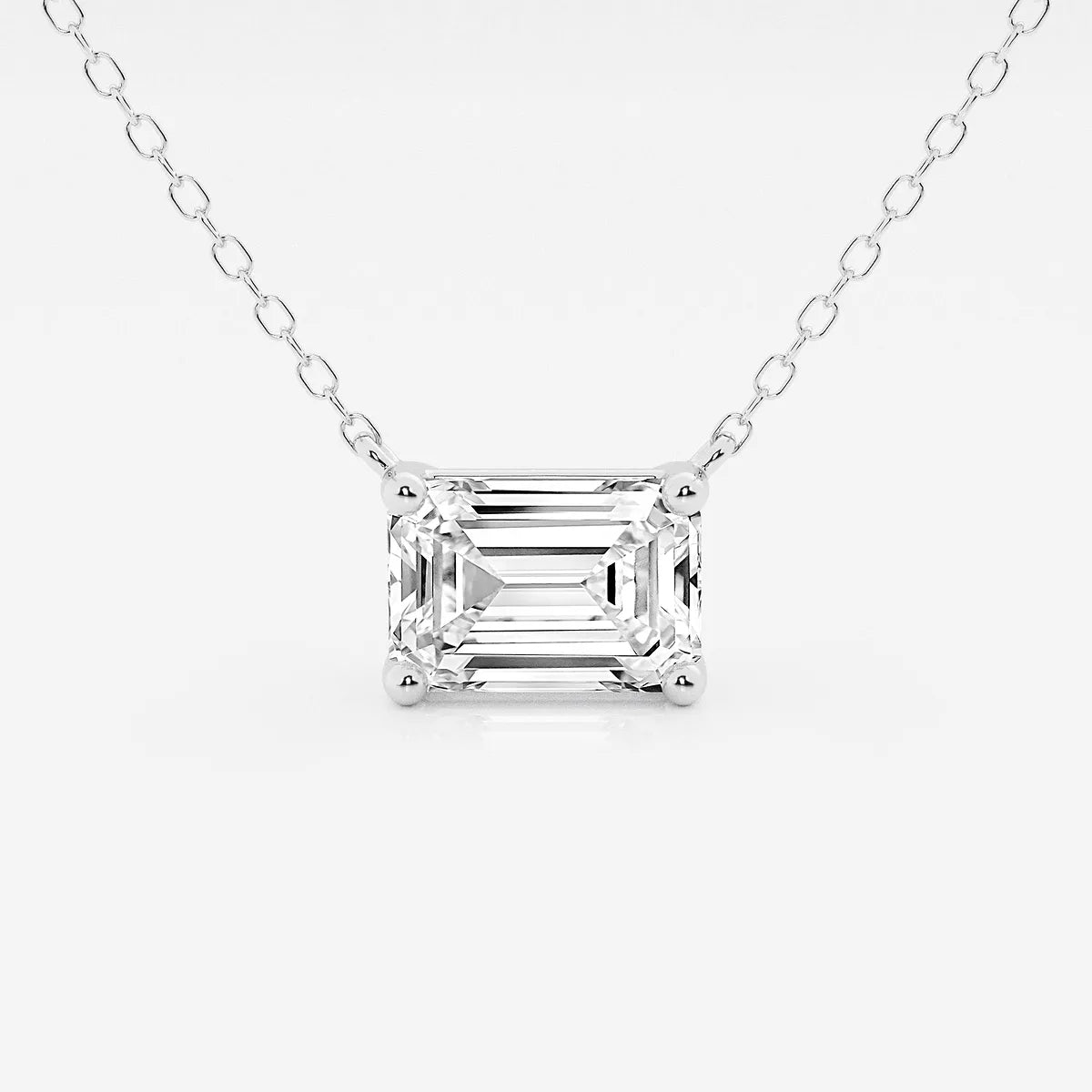 Emerald Floating Solitare Pendant