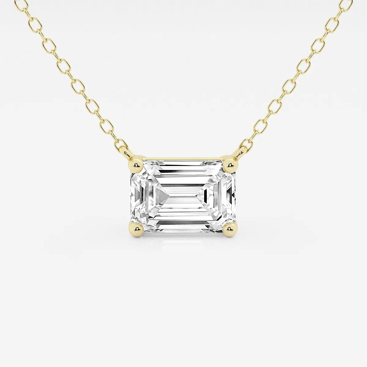 Emerald Floating Solitare Pendant