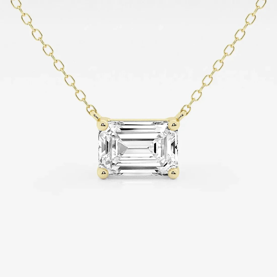 Emerald Floating Solitare Pendant
