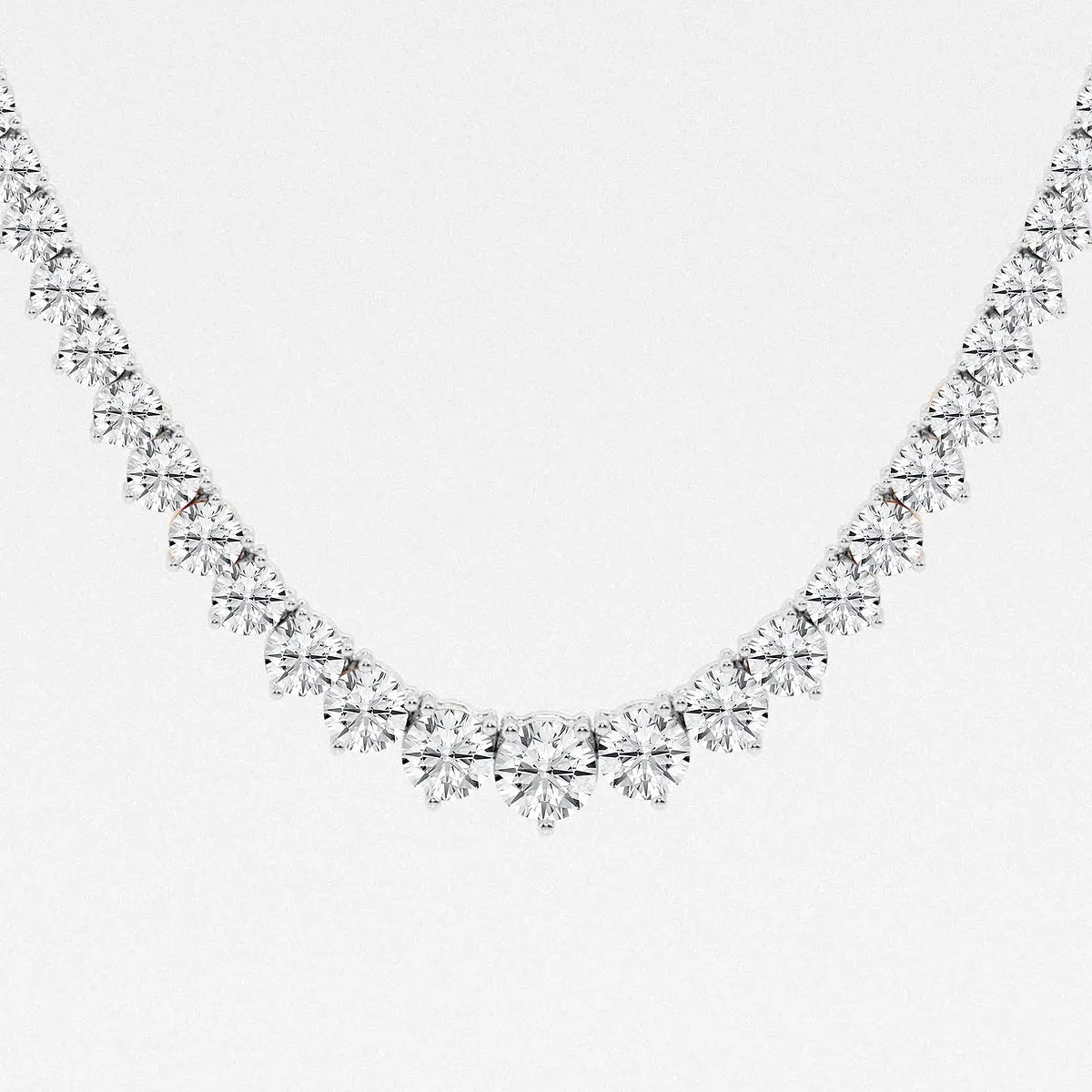 Graduating 3 Prong Tennis Necklace