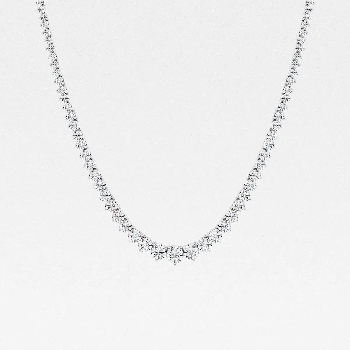 Graduating 3 Prong Tennis Necklace
