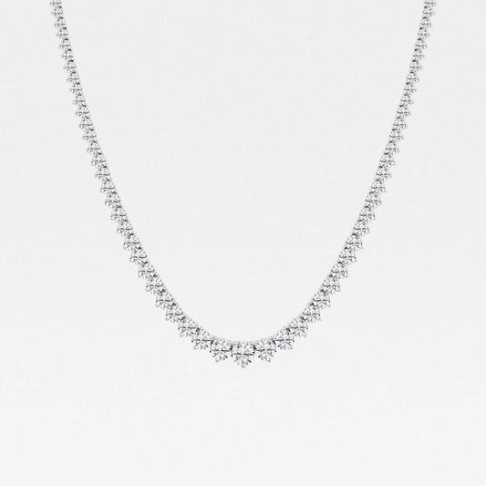 Graduating 3 Prong Tennis Necklace