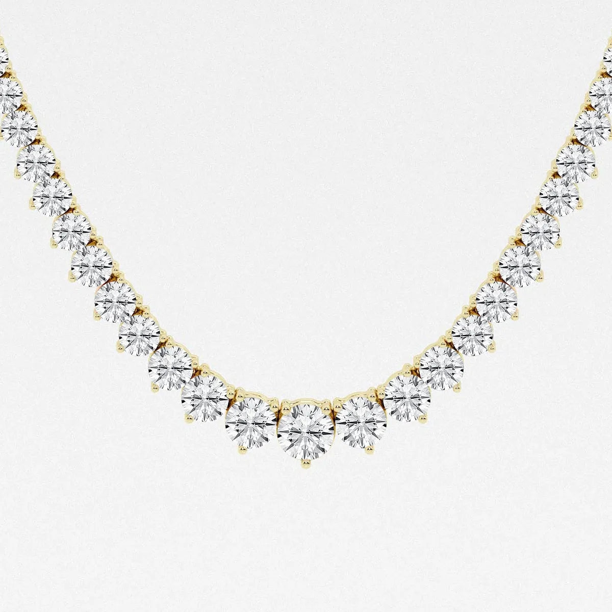 Graduating 3 Prong Tennis Necklace