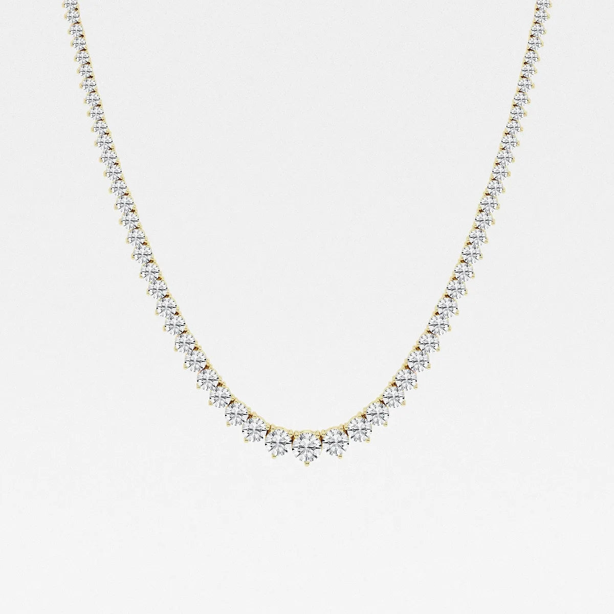 Graduating 3 Prong Tennis Necklace