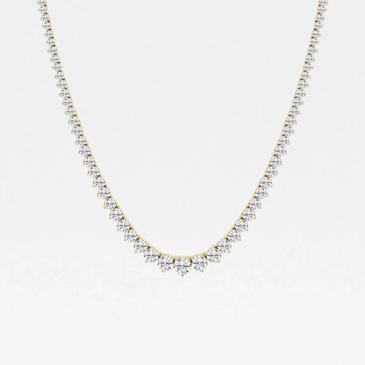 Graduating 3 Prong Tennis Necklace