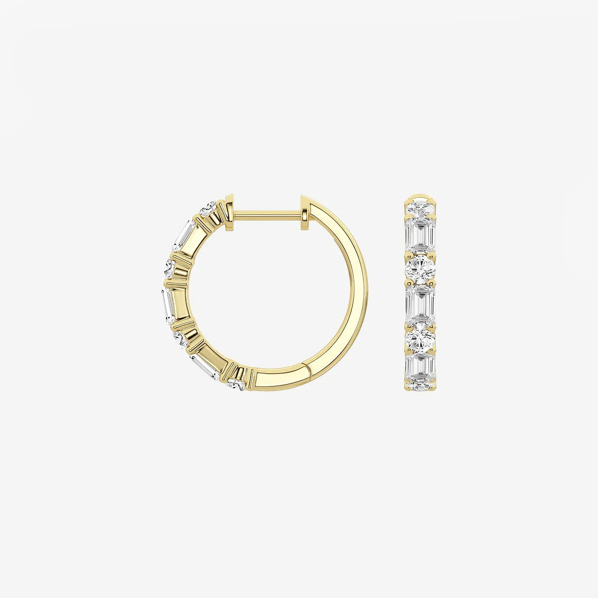 Mixed Shape Hoop Earrings