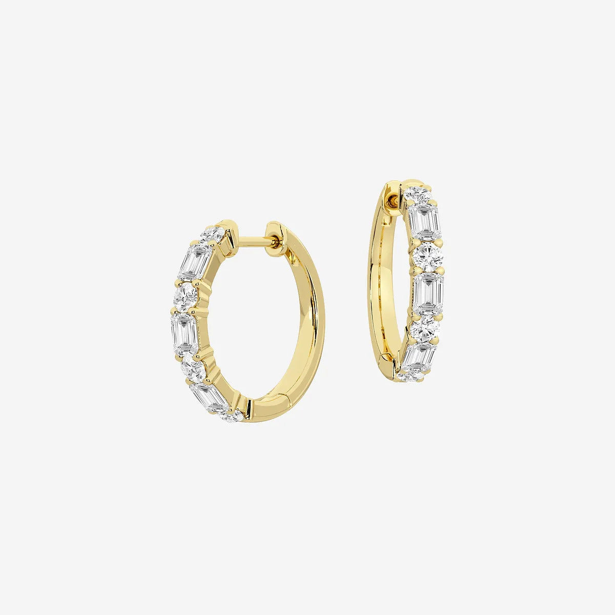 Mixed Shape Hoop Earrings