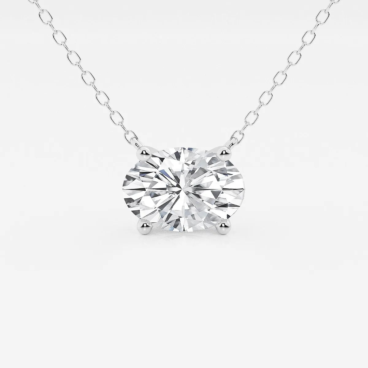 Oval Floating Solitare Pendant