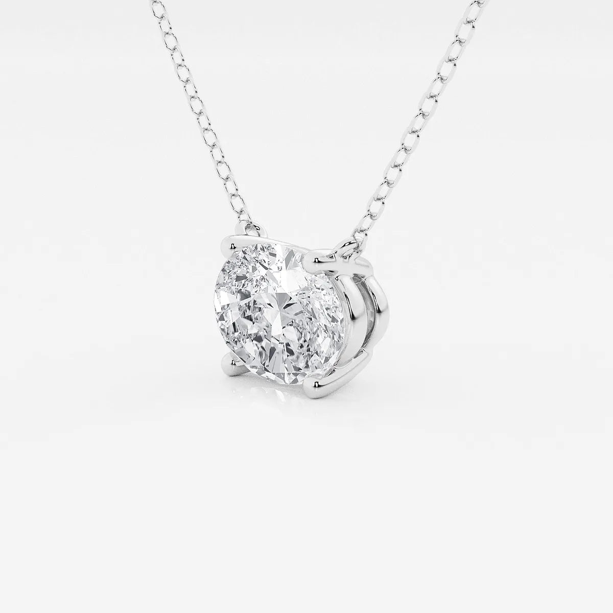 Oval Floating Solitare Pendant
