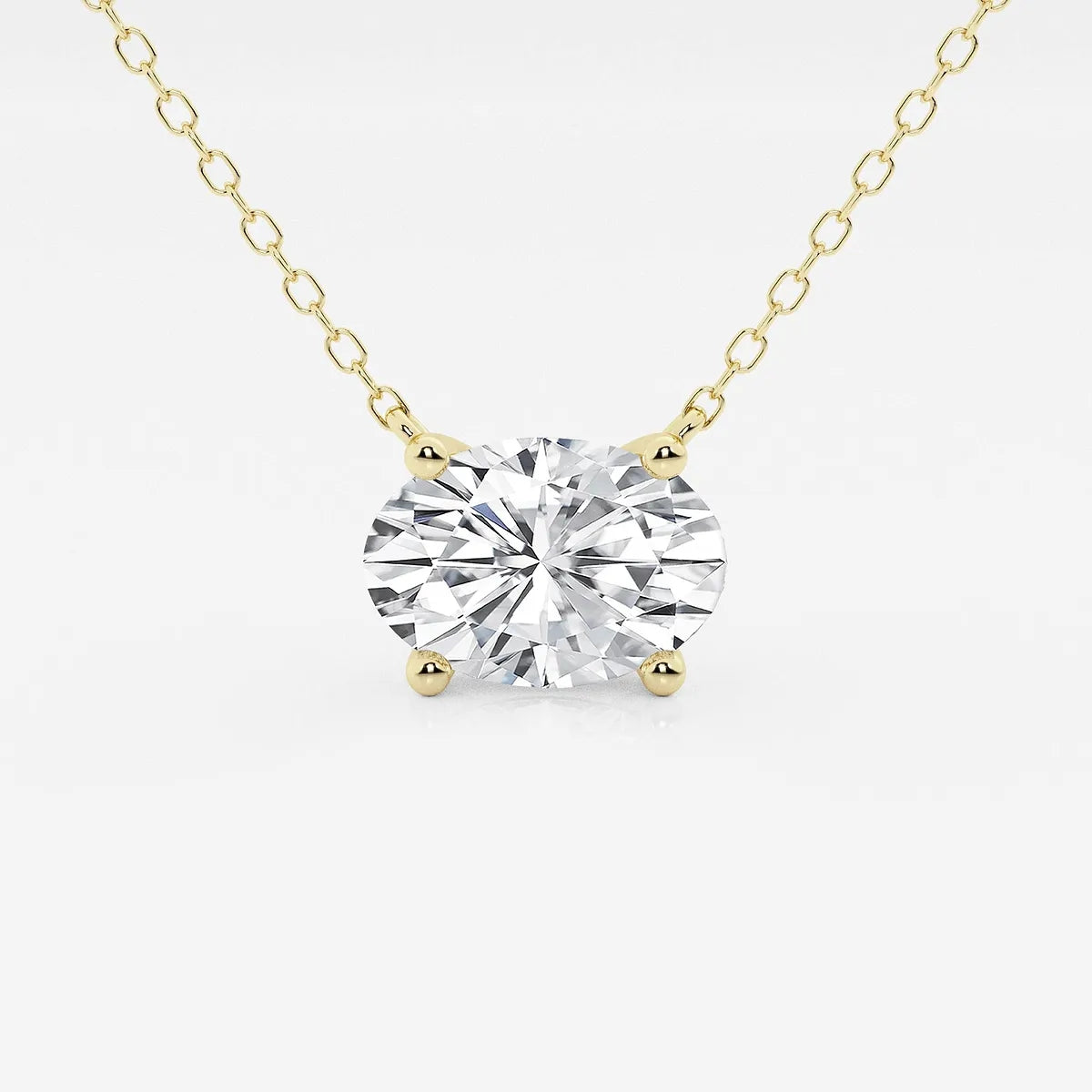 Oval Floating Solitare Pendant