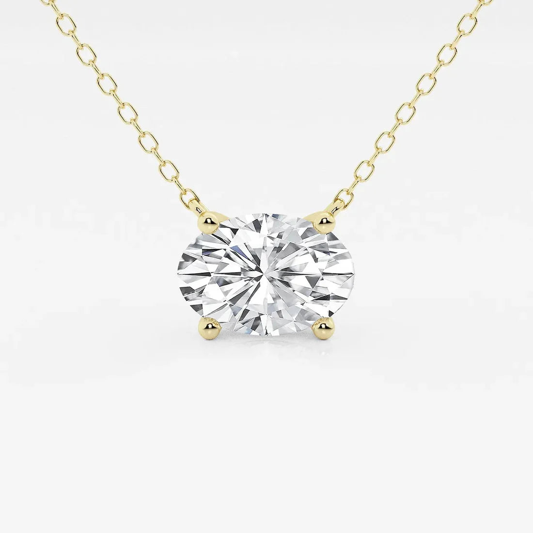 Oval Floating Solitare Pendant