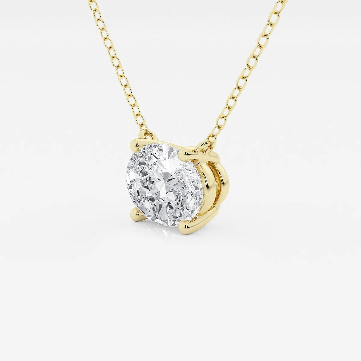 Oval Floating Solitare Pendant