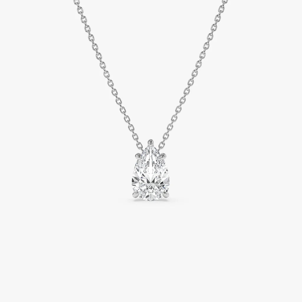 Pear Floating Solitare Pendant