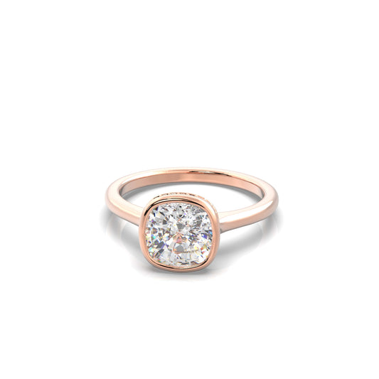 Noelle Cushion Diamond Engagement Ring Rose Gold - Bellisimo