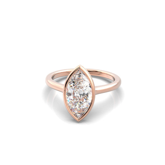 Noelle Marquise Diamond Engagement Ring Rose Gold - Bellisimo