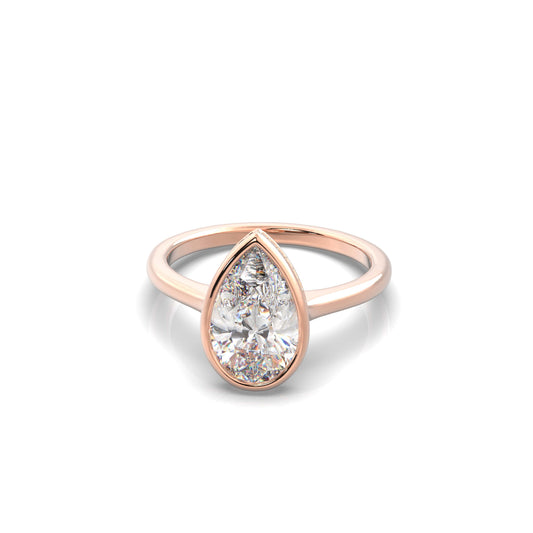 Noelle Pear Diamond Engagement Ring Rose Gold - Bellisimo