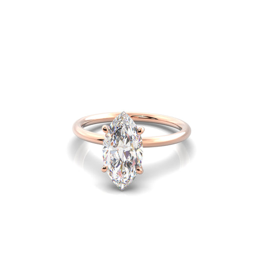 Serene Marquise Diamond Engagement Ring Rose Gold - Bellisimo