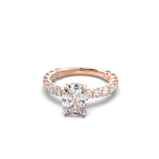 Maya Cushion Diamond Engagement Ring Rose Gold - Bellisimo