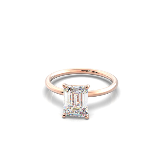 Serene Emerald Diamond Engagement Ring Rose Gold - Bellisimo