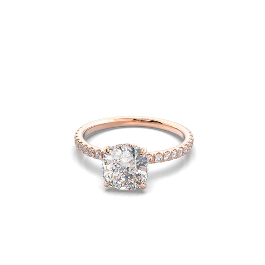 Sophie Cushion Diamond Engagement Ring Rose Gold - Bellisimo