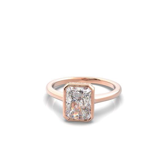 Noelle Radiant Diamond Engagement Ring Rose Gold - Bellisimo