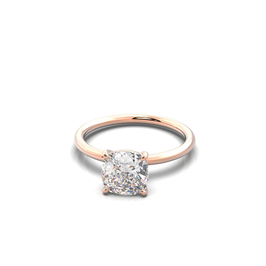 Serene Cushion Diamond Engagement Ring Rose Gold - Bellisimo