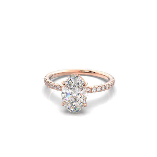 Sophie Oval Diamond Engagement Ring Rose Gold - Bellisimo