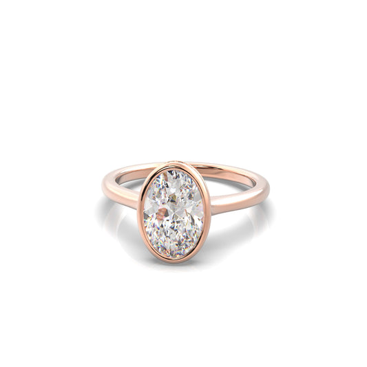 Noelle Oval Diamond Engagement Ring Rose Gold - Bellisimo