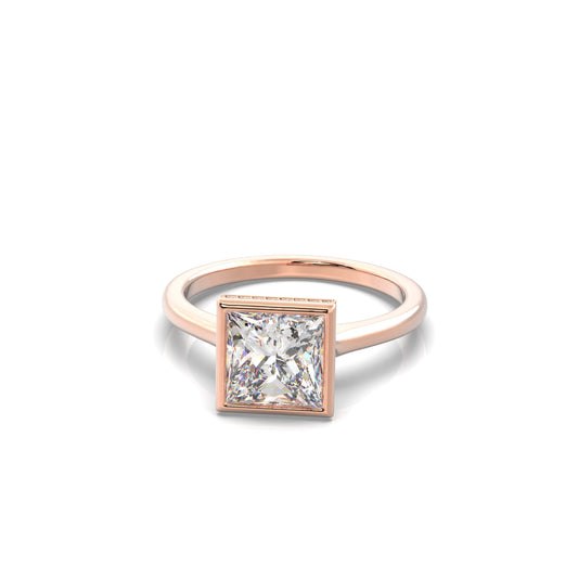 Noelle Princess Diamond Engagement Ring Rose Gold - Bellisimo