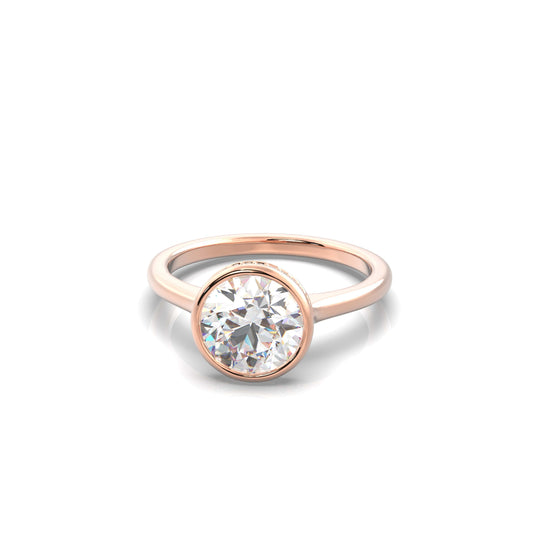 Noelle Round Diamond Engagement Ring Rose Gold - Bellisimo