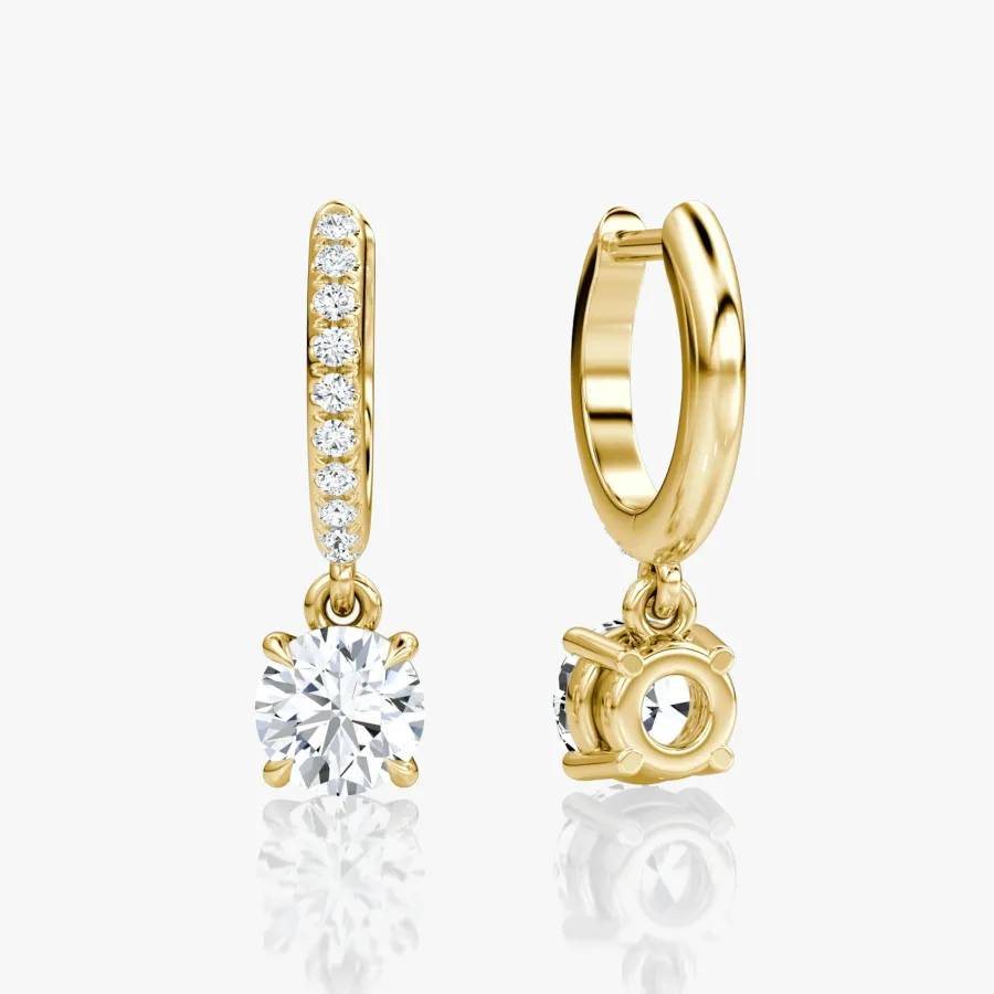 Solitaire Drop Pavé Huggies