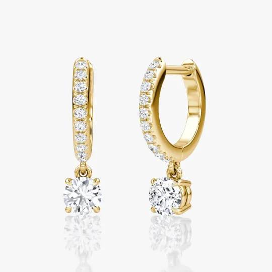 Solitaire Drop Pavé Huggies