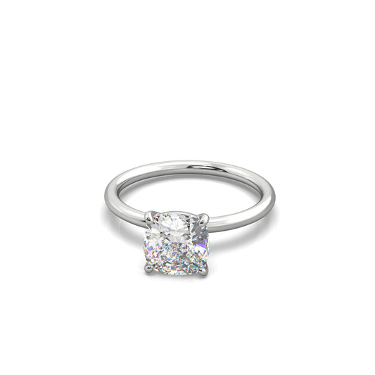 Serene Cushion Diamond Engagement Ring White Gold - Bellisimo