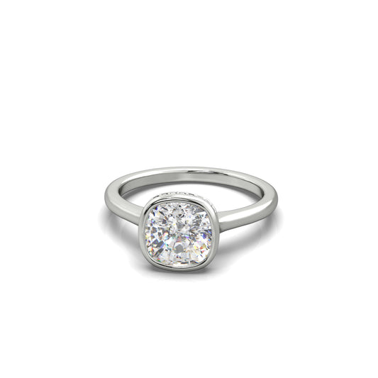 Noelle Cushion Diamond Engagement Ring Platinum - Bellisimo