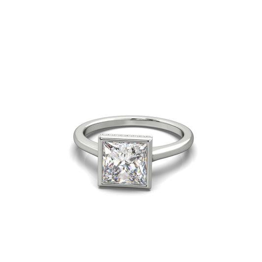 Noelle Princess Diamond Engagement Ring Platinum - Bellisimo