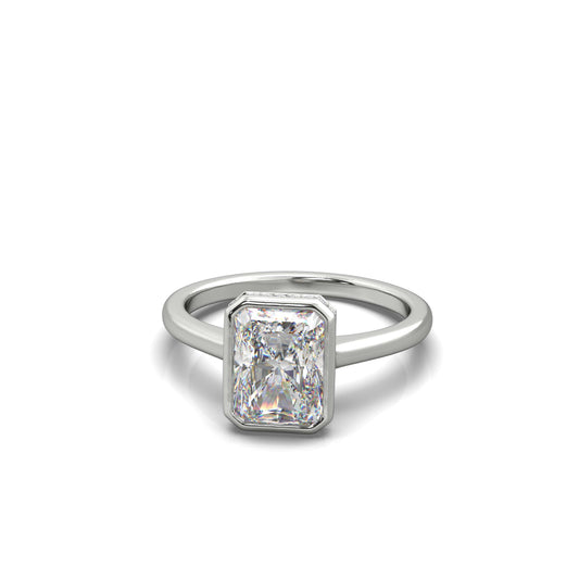 Noelle Radiant Diamond Engagement Ring Platinum - Bellisimo