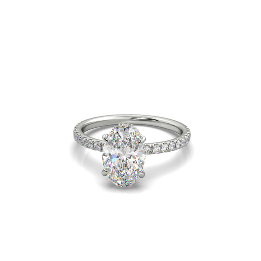 Sophie Oval Diamond Engagement Ring White Gold - Bellisimo