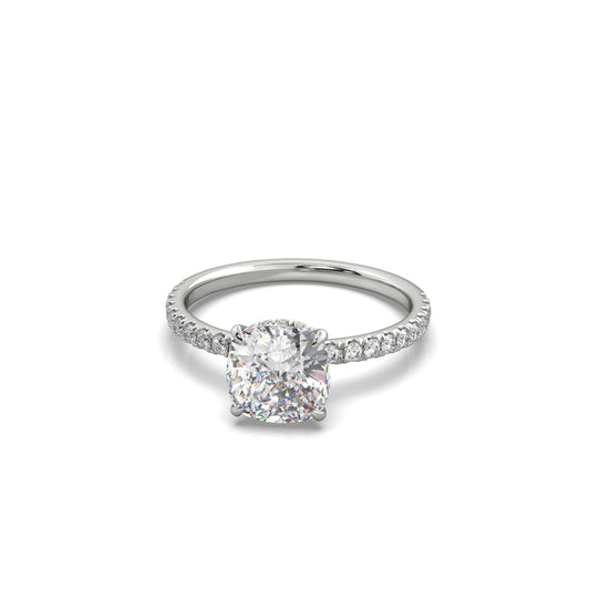 Sophie Cushion Diamond Engagement Ring White Gold - Bellisimo