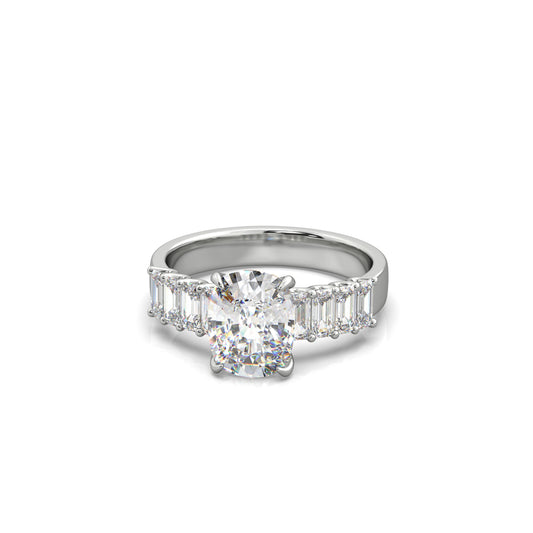 Zara Cushion Diamond Engagement Ring Platinum - Bellisimo