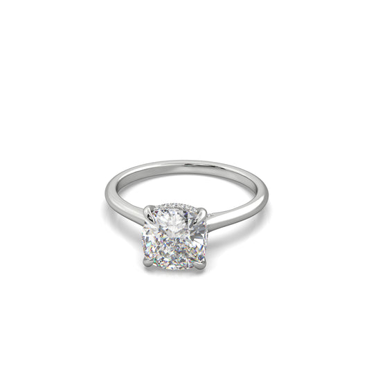 Meena Cushion Diamond Engagement Ring Platinum - Bellisimo