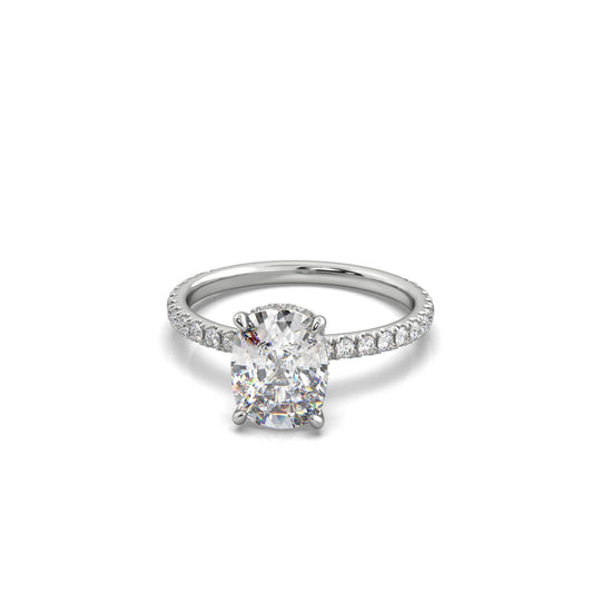 Noor Cushion Diamond Engagement Ring Platinum - Bellisimo