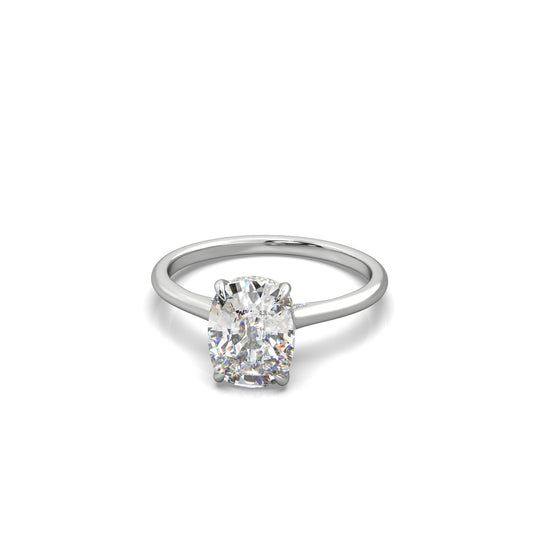 Meena Cushion Diamond Engagement Ring Platinum - Bellisimo