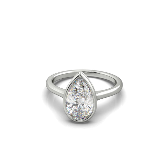 Noelle Pear Diamond Engagement Ring White Gold - Bellisimo