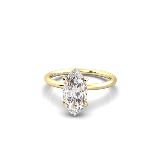 Serene Marquise Diamond Engagement Ring Yellow Gold - Bellisimo