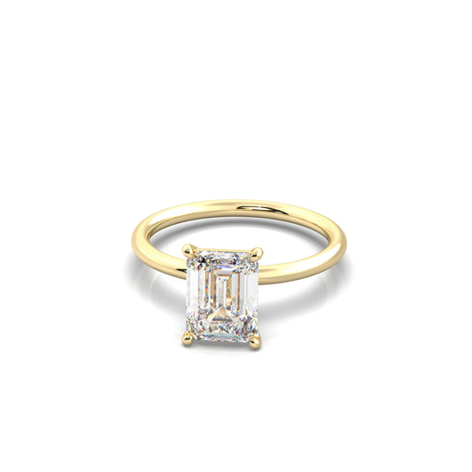 Serene Emerald Diamond Engagement Ring Yellow Gold - Bellisimo