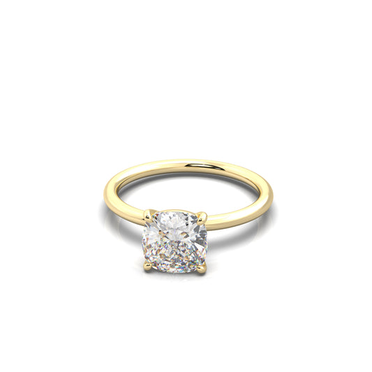 Serene Cushion Diamond Engagement Ring Yellow Gold - Bellisimo