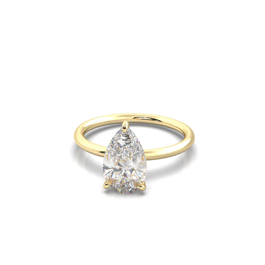 Serene Pear Diamond Engagement Ring Yellow Gold 18k - Bellisimo