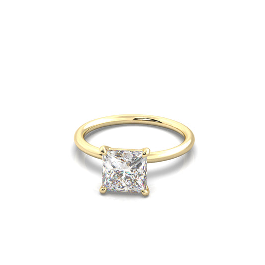 Serene Princess Diamond Engagement Ring Yellow Gold 18k - Bellisimo