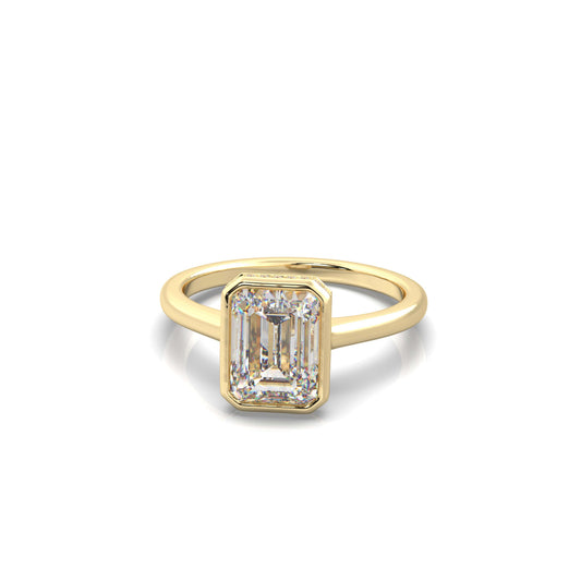 Noelle Emerald Diamond Engagement Ring Yellow Gold - Bellisimo
