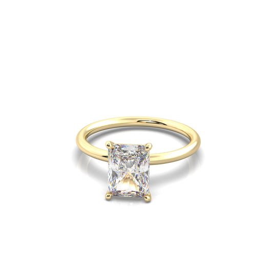 Serene Radiant Diamond Engagement Ring Yellow Gold 18k - Bellisimo